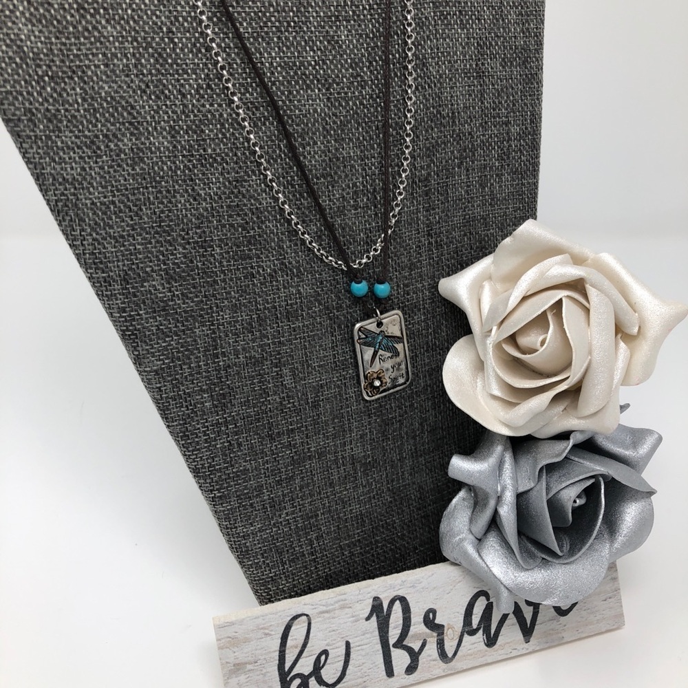Dragonfly Pendant Necklace & Earring Set - Picture 5 of 5
